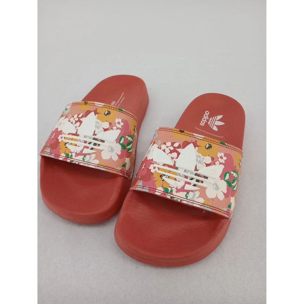 Adidas Adilette Slides Girls Hazy Rose Floral Her Studio London Size 4